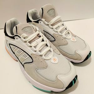 ADIDAS FALCON 2000 WHITE W PEACH + TEAL SZ 8